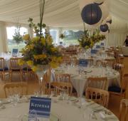 Tables set for reception